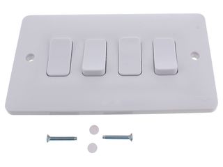 HAGER WMPS42 10AX 4 GANG 2 WAY WALL SWITCH