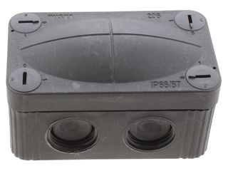 WISKA COMBI 206/221 ADAPTABLE JUNCTION BOX - BLACK WITH WAGO ADAPTORS