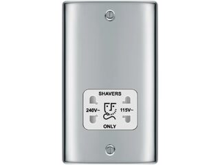 BG NPC20W-01 DUAL VOLTAGE SHAVER SOCKET POLISHED CHROME