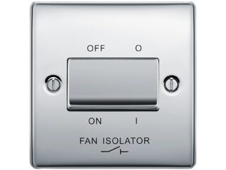 BG NPC15-01 POLISHED CHROME 10AX PLATE SWITCH FAN ISOLATOR 3 POLE