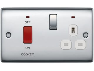 BG NPC70W-01 POLISHED CHROME 45A COOKER CONNECTION UNIT SWITCHED SOC