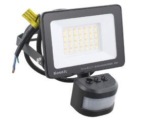 RHINE II RHI320-SCT/S LED FLOOD LIGHT 20W WITH PIR SENSOR 4000K BLACK