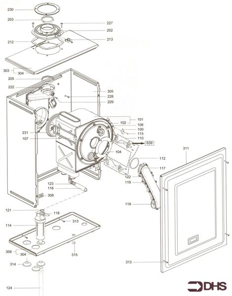 BURNER & FAN ASSY - SEALED CAS logo
