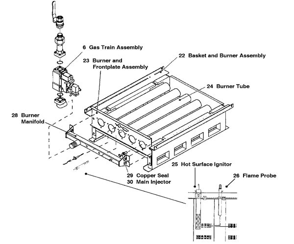 BURNER AND BASKET ASSEMBLY logo