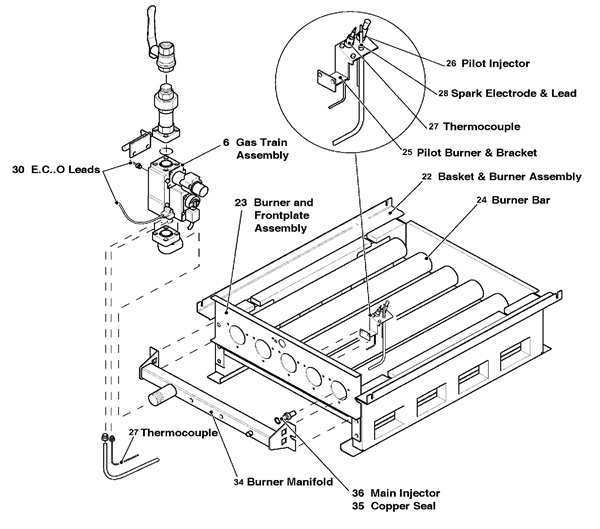 BURNER AND BASKET ASSEMBLY logo