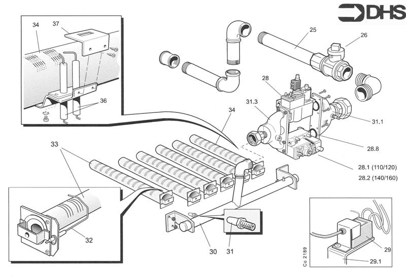 GAS LINE ASSY 110/H-160/H logo
