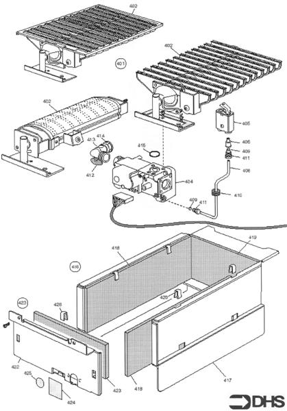 BURNER, COMB CHAMBER AND GAS A logo