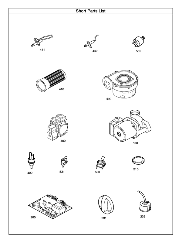 SHORT PARTS LIST logo